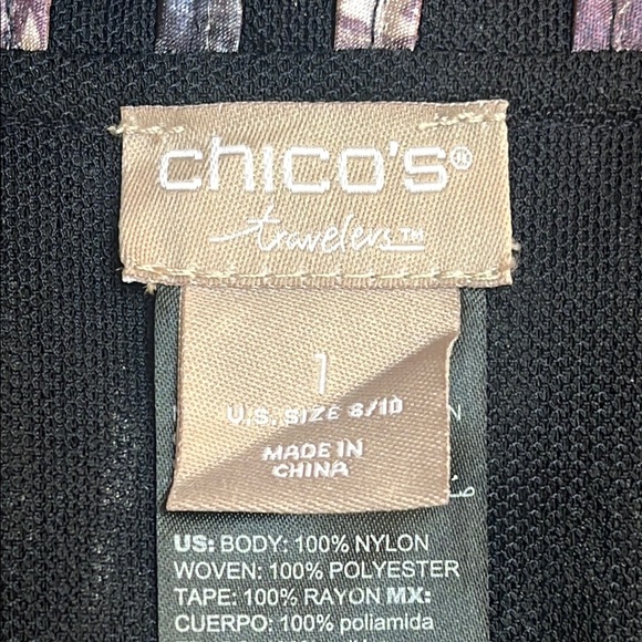 Chico's Black, Cream & Purple Sheer Jacket - Picture 6 of 6